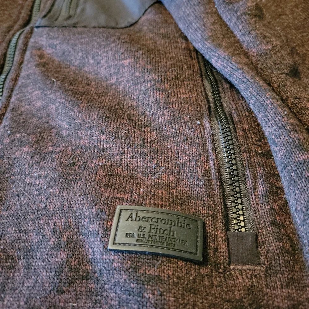 Abercrombie & Fitch Red and Black Zip-Up Hoodie - Picture 3 of 4